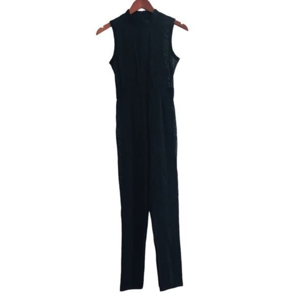 Mesh Bandage Striped Night Out Party Jumpsuit 2pc In Black Size Medium NWOT - Picture 4 of 13